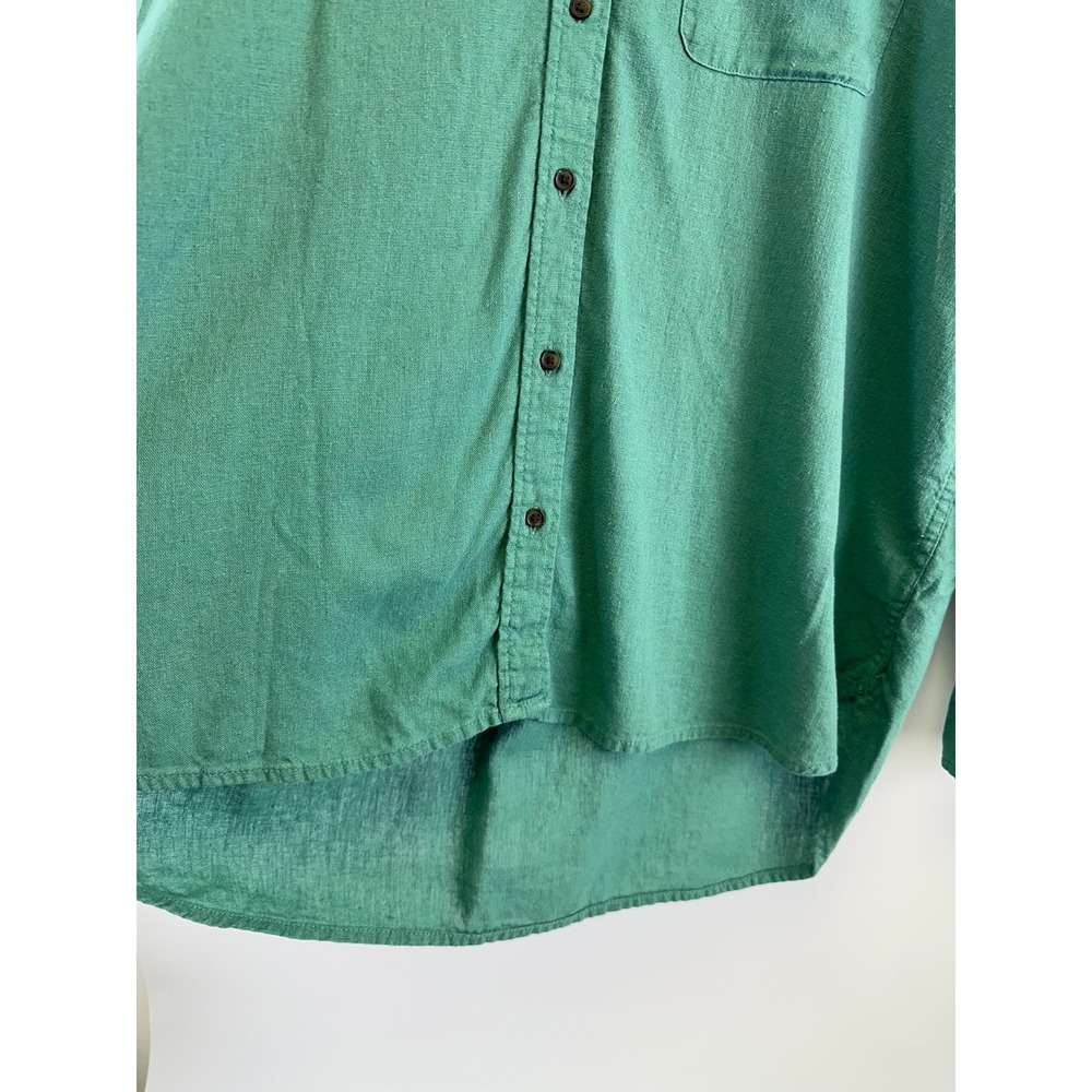 Universal Thread Button Down Green Linen Blend Relaxed Fit Long Sleeve Women XL - Picture 6 of 13